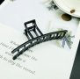 Черна метална щипка - модел 6, снимка 1 - Аксесоари за коса - 39670115