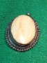 СТАР от РОГ КОСТ МЕДАЛЬОН с ПОСРЕБРЕН ОБКОВ от БРОНЗ 55911, снимка 2