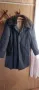 HOBA Синя шуба с кожа отвътре размер 52, снимка 12