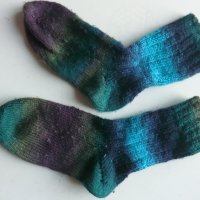 преливащи шарени плетени чорапи ходило 18, конч 17, снимка 2 - Чорапи - 39306724