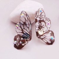 New trend обеци пеперудени крила,колекция"Butterflies"/нови, снимка 1 - Колиета, медальони, синджири - 42043594