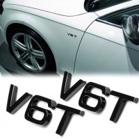 Черни емблеми надпис за калник V6T Audi /Ауди black badge, снимка 4 - Аксесоари и консумативи - 39839811