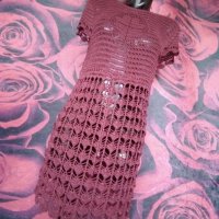 Атрактивна мрежеста туника рокля за плаж Пепел от рози М, снимка 5 - Туники - 37427329