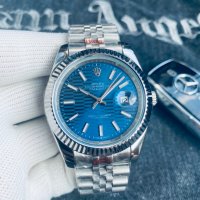 Мъжки часовник Rolex Oyster Perpetual Datejust Blue с автоматичен механизъм, снимка 2 - Мъжки - 37048296