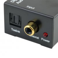 Аудио конвертор от цифров (Коаксиален или Toslink) към аналогов (RCA R/L - чинчове) звук, снимка 2 - Стойки, 3D очила, аксесоари - 29602207