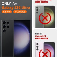 Калъф SHIELDON за Galaxy S24 Ultra 6.8" от естествена кожа, защитен, удароустойчив, зърнесто черно, снимка 2 - Калъфи, кейсове - 44184855