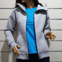 Нов дамски суичър с ЦИП и качулка в сив цвят, снимка 2 - Суичъри - 31125505