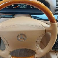 Бежов махагонов волан за Mercedes S-класа W220 + airbag, снимка 3 - Части - 42507397