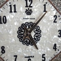 Стенен часовник със седеф и интарзия.Диагонал- 38 см., снимка 4 - Антикварни и старинни предмети - 29150234