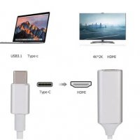 USB-C 3.1 (type-C ) към HDMI 2.0 адаптер, снимка 3 - Стойки, 3D очила, аксесоари - 39100589