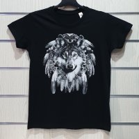 Нова мъжка тениска с дигитален печат Вълк - Ловец за сънища, Вълци, снимка 7 - Тениски - 29887399