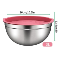 Иноксова купа за смесване с капак - 26х12,5 см.s, 3 л., снимка 1 - Съдове за готвене - 44735674