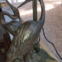 Уникално красива голяма арт лампа фигурална метал алабастър , снимка 6 - Антикварни и старинни предмети - 38551213