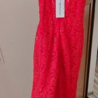 Официална дантелена червена рокля, снимка 1 - Рокли - 44475062