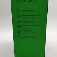 Геймърски слушалки Razer Kraken X Black чисто нови за офис работа настолни микрофон геймърски, снимка 6 - Слушалки за компютър - 35495863