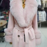 Дамско луксозно палто кашмир вълна и лисица код 321, снимка 1 - Палта, манта - 39712726