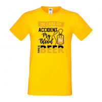 Мъжка тениска In Case Of Accident My Blood Type Is Beer,Бира,Бирфест,Beerfest,Подарък,Изненада,Рожде, снимка 8 - Тениски - 36378219