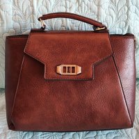 Дамска чанта, естествена кожа, кафява, снимка 1 - Чанти - 40360831