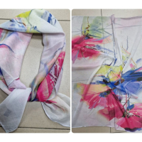 Дамски шал изработен от памук, снимка 1 - Шалове - 44797432