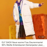  Модерно дълго палто ELF SACK гъши пух, снимка 16 - Палта, манта - 38108455