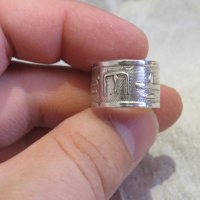 Стар мъжки сребърен пръстен с гравирани египетски  мотиви - уникален модел , снимка 3 - Пръстени - 29453404