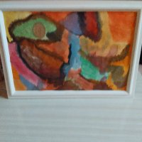 Голяма абстрактна картина акварел, снимка 6 - Картини - 29948708