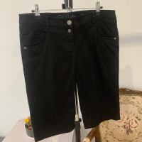 Черни дънки до коляното в размер М, снимка 17 - Къси панталони и бермуди - 44779474