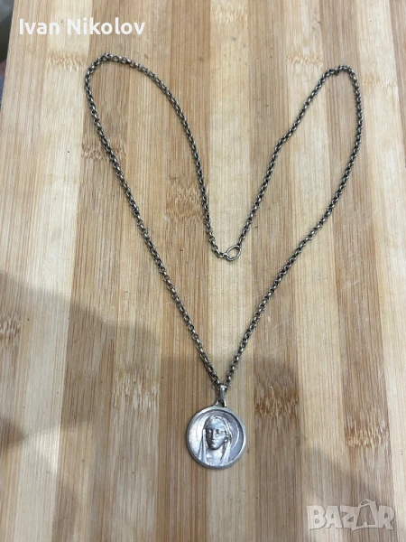 Сребърно колие Богородица , снимка 1