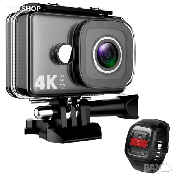 TEC.BEAN T2 WiFi 14MP Ultra HD водоустойчива 4K екшън камера, снимка 1