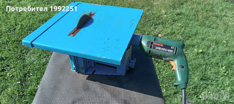 Настолен циркуляр НОМЕР 67. 40мм дълбочина на рязане. До 45 градуса на ъгъл. С дрелка Bosch CSB 550., снимка 1