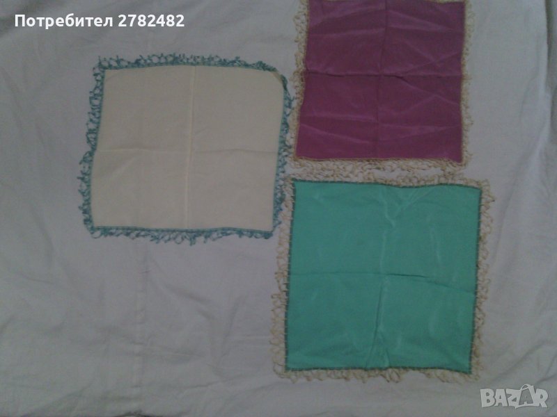 Памучни бели кърпи, памучни тъмносини кърпи, копринени кърпички, снимка 1