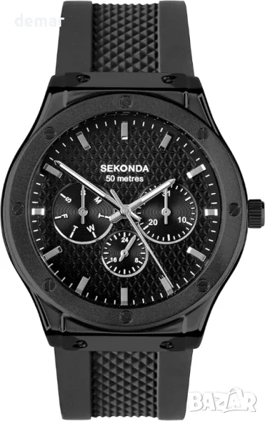 Мъжки часовник Sekonda Titan 42 мм с кварцов механизъм в черно, снимка 1