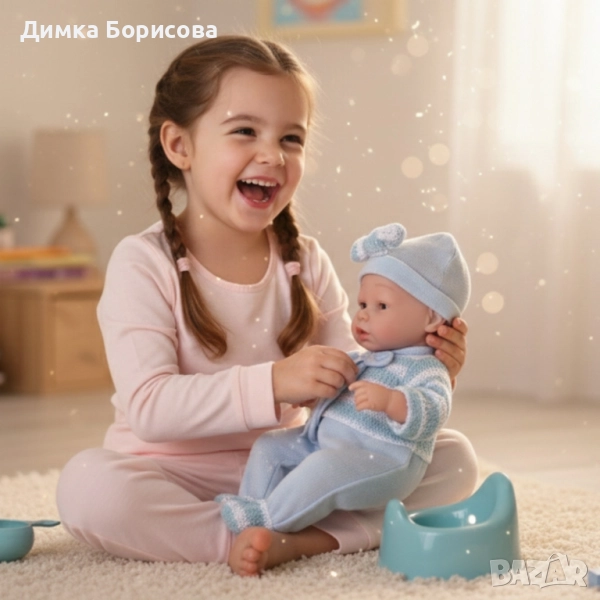 Реалистично бебе с аксесоари - 39см, снимка 1