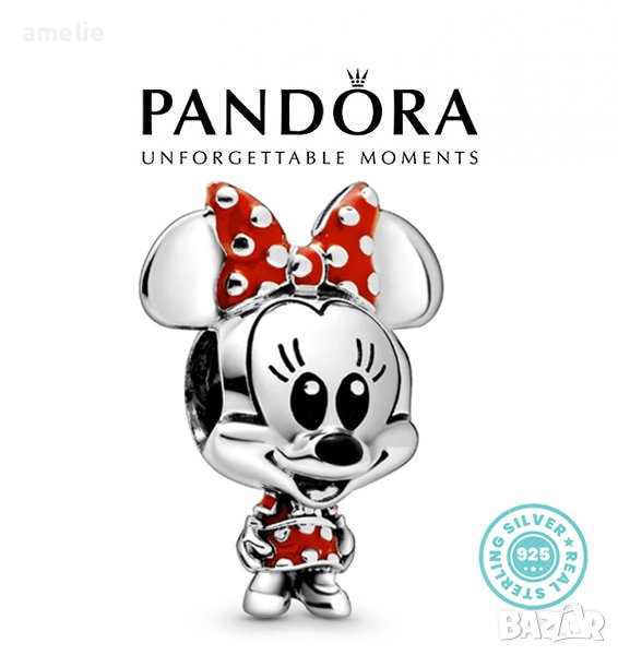 Талисман Pandora сребро 925 Disney Minnie Mouse Baby. Колекция Amélie, снимка 1