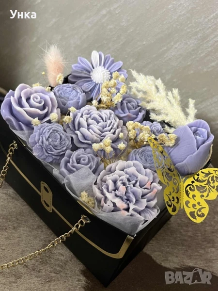 Кошничка с ароматизирани соеви цветя, снимка 1