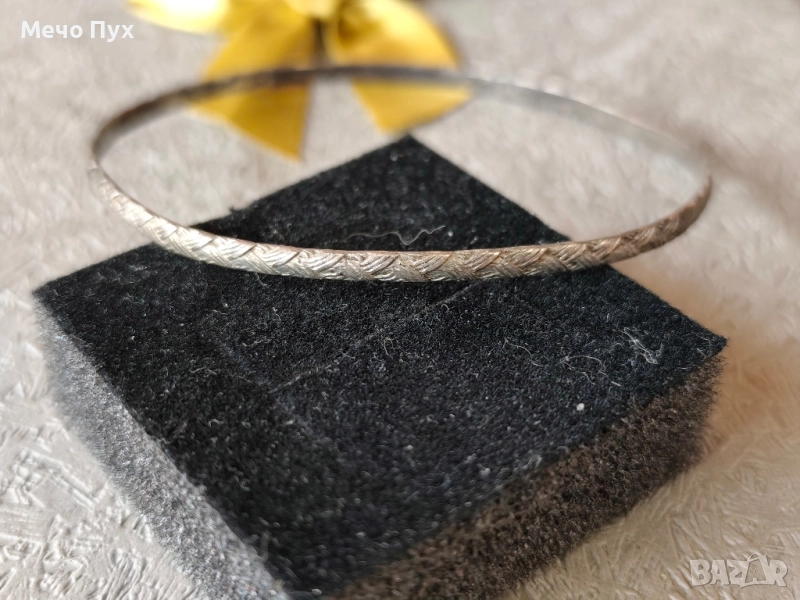 Стара сребърна твърда гривна (326), снимка 1