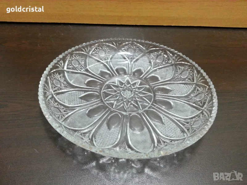 български кристал плато поднос, снимка 1