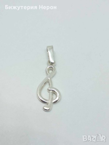 Сребърна висулка ключ Сол, снимка 1