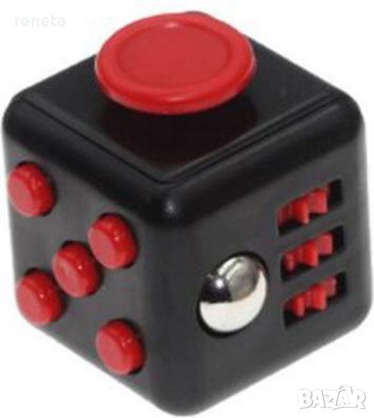 Играчка Fidget Cube, Антистрес, Пластмасова, Черно/Червен, снимка 1