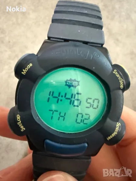 Часовник Swatch Beat SXN100 BLUE РЯДКИ Цифров часовник Swatch Vintage Swiss made, снимка 1