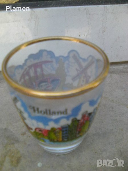 Стъклена чашка сувенир от Холандия, снимка 1