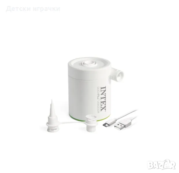 Електрическа помпа, USB, Intex QuickfillTM Rechargeable air pump USB200R, 200 л./мин, 0.41 кг, бяла, снимка 1