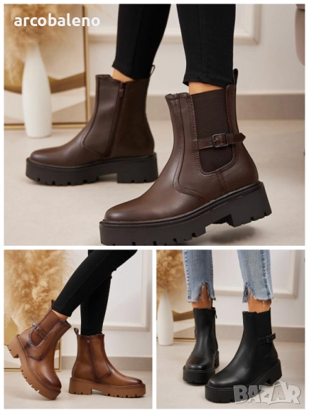 Дамски боти тип „Челси“, 3цвята , снимка 1