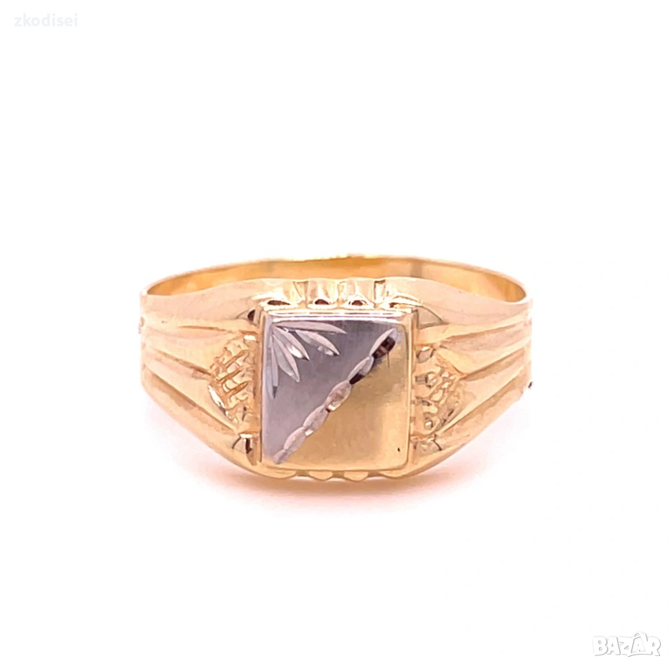 Златен мъжки пръстен 2,38гр. размер:64 14кр. проба:585 модел:36778-5, снимка 1