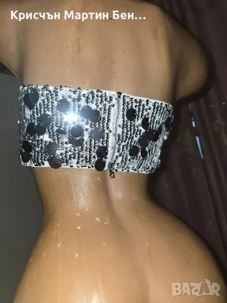 Бюстие с пайети с цип, снимка 1