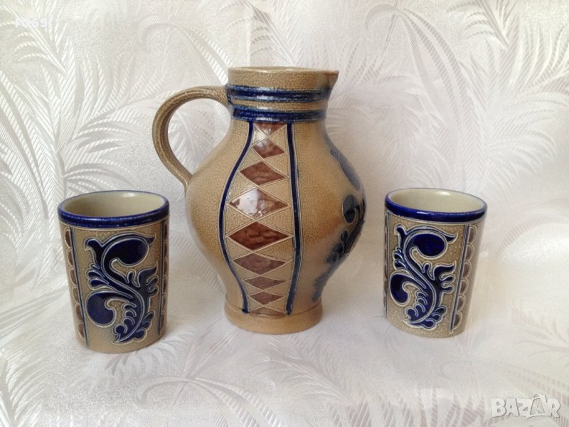 Vintage. Goebel. Не използван. Немски сервиз кана и 2 чаши за вино/ракия., снимка 1