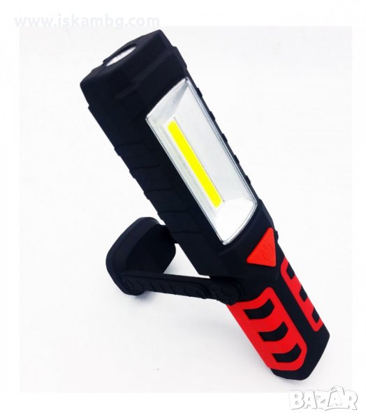 АКУМУЛАТОРНА LED ЛАМПА С 2-СВЕТЛИНИ, МАГНИТ И КУКА, COB - код 018 , снимка 1