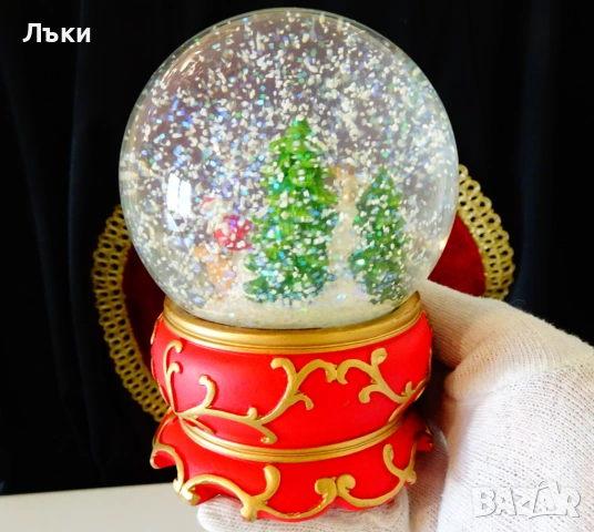 Преспапие Дядо Коледа,елен,елхи,сняг,етикет Нидерландия. , снимка 3 - Декорация за дома - 53939866