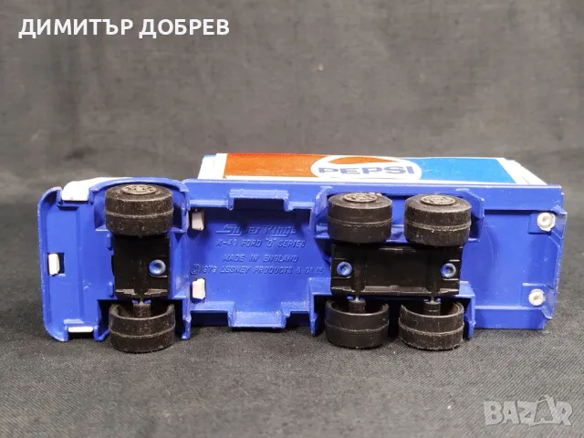 СТАРА РЕТРО МЕТАЛНА КОЛИЧКА КАМИОН FORD D SERIES PEPSI MATCHBOX KING SIZE , снимка 6 - Колекции - 48483627