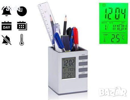 Моливник - електронен Led часовник с термометър и будилник, снимка 2 - Други стоки за дома - 31872872